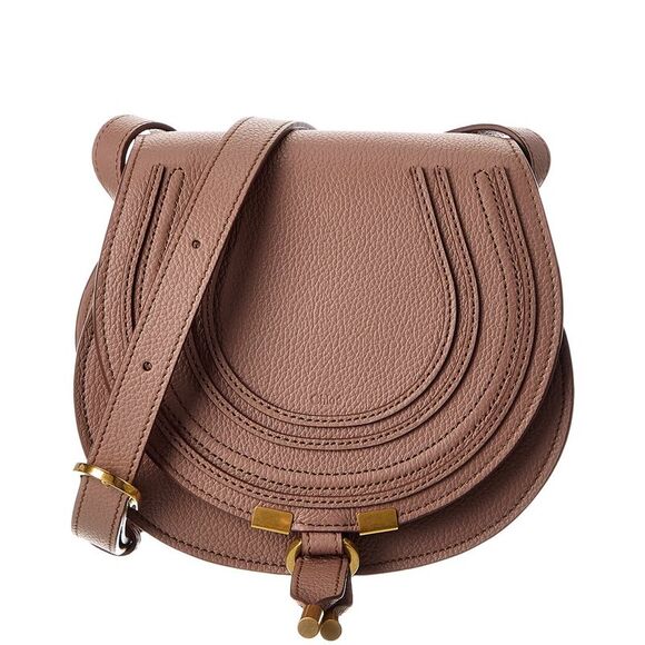 Chloé Handbags - Chloé Marcie Small Leather Saddle Bag, Pink